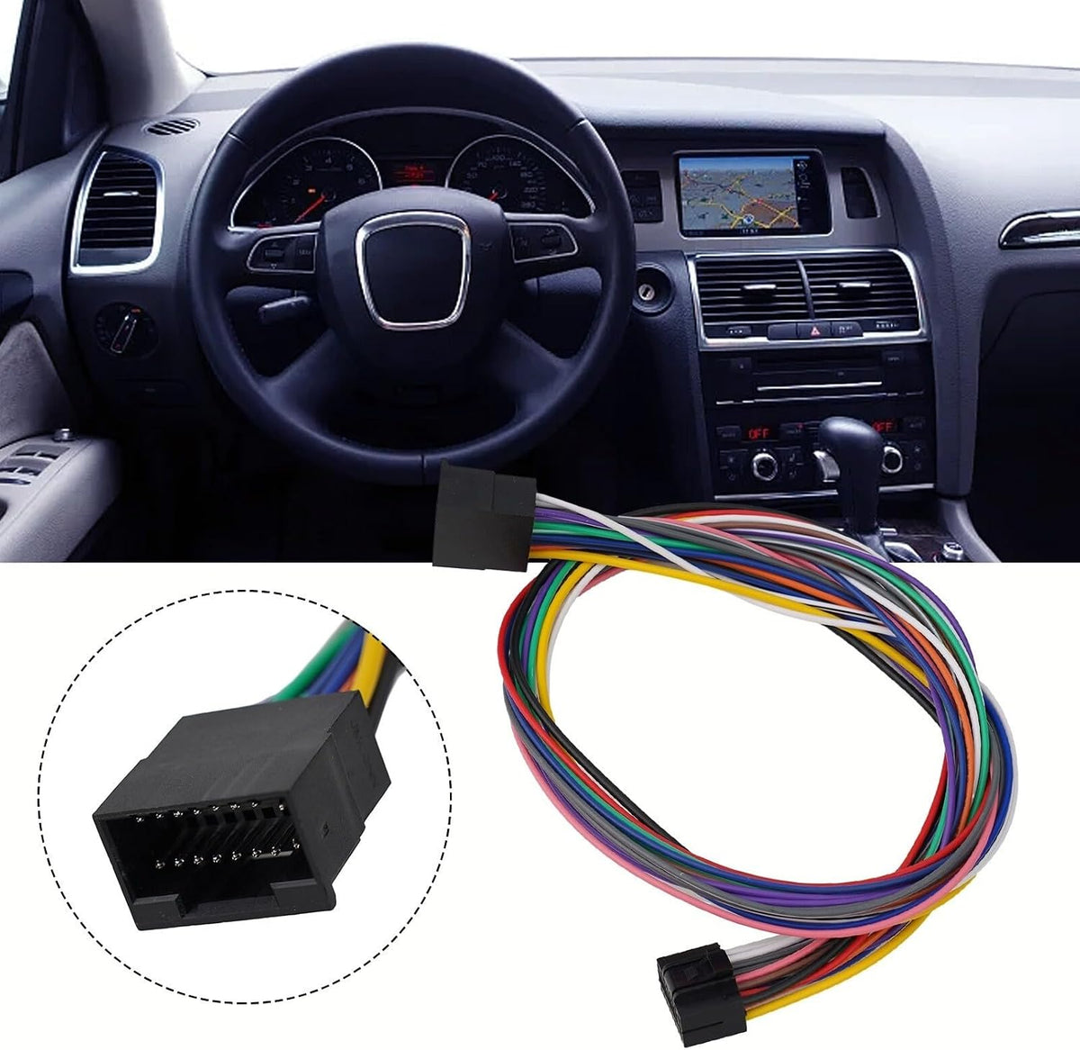 ya 9 10.24 Easy to Install 16Pin Car Stereo Wire Harness Extension Cord Player