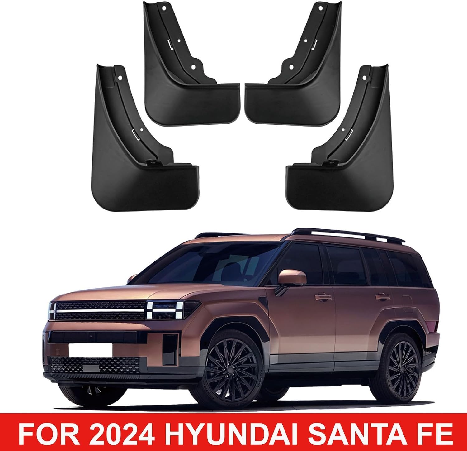 ya 7 8.24 baidi Front Rear Mud Flaps Splash Guard Mudguard Fender for for Hyundai Santa Fe 2024+