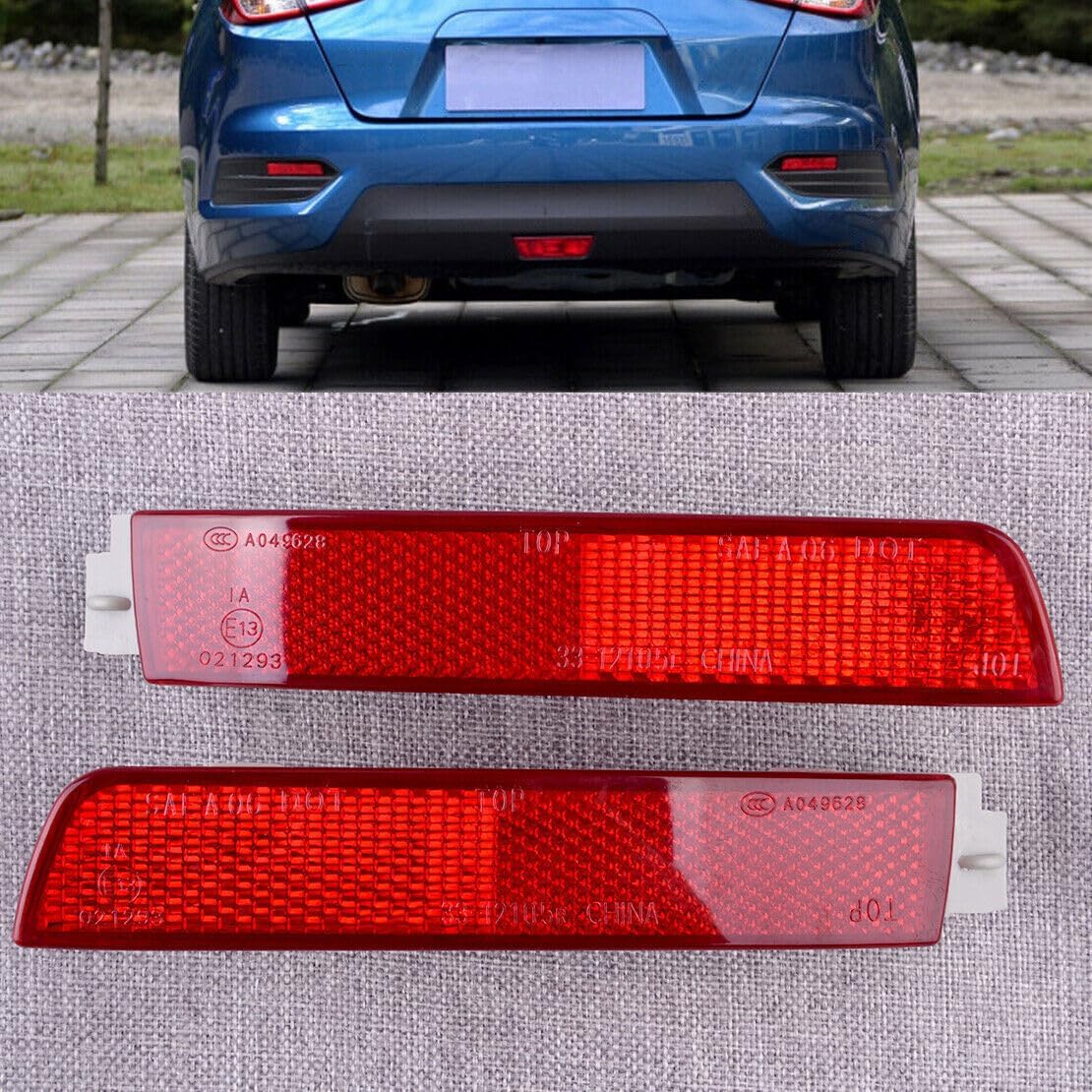 ya 7 8.24 baidi One pair of rear bumper reflector lights fits for Nissan Sentra 2015 2016 2017 