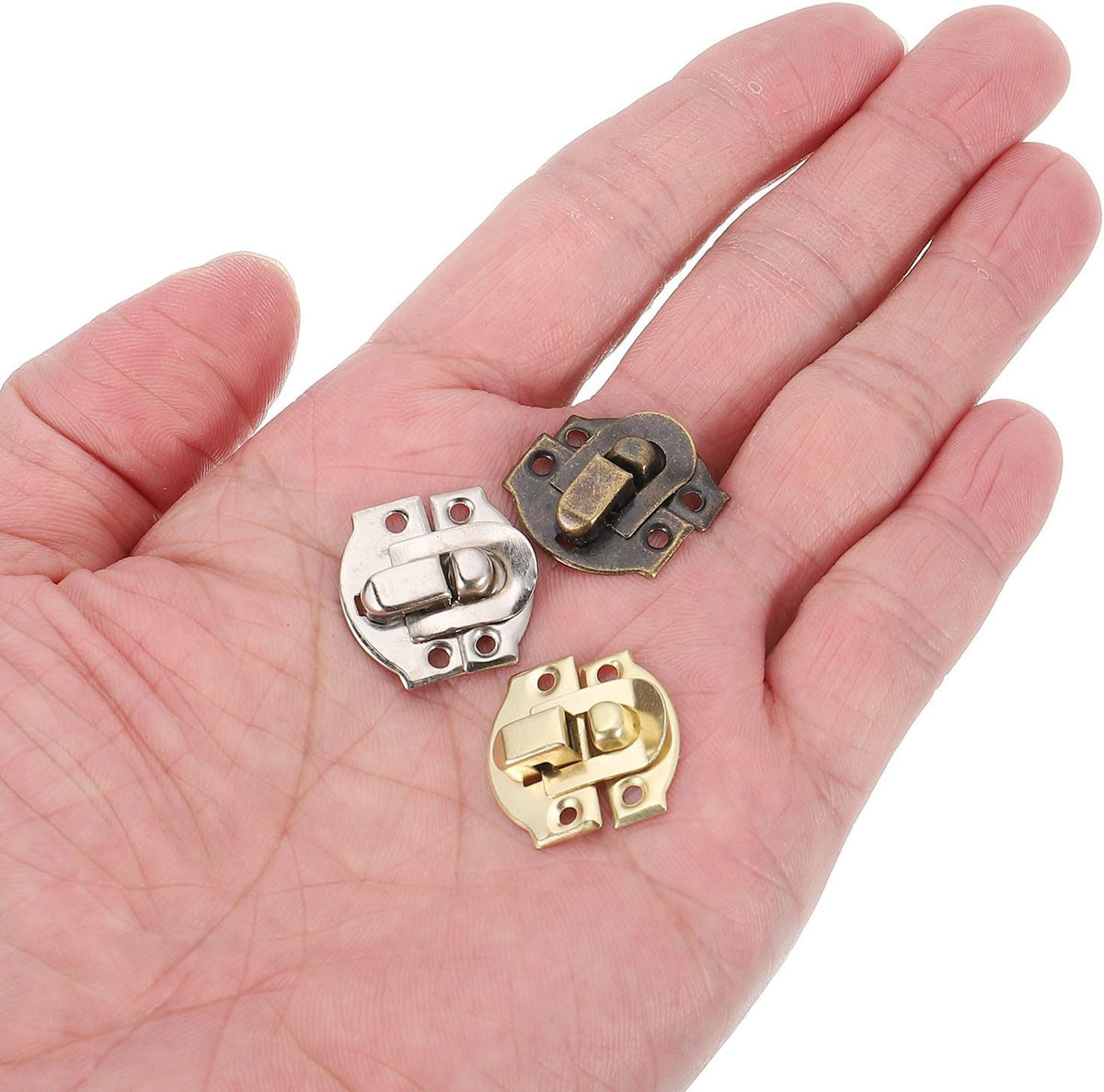 ya 26 10.21 baidi 4Set Retro Toggle Hasp Latch, Billed Iron Latch (20x20mm, Bronze)