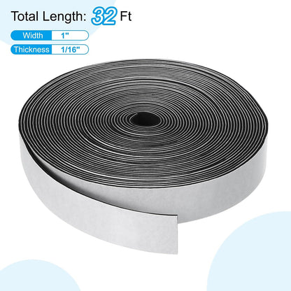 ya 26 10.21 baidi Weather Stripping Door Seal Strip, 1 Roll 1 Inch x 1/16 Inch x 32 Ft Black