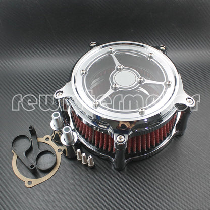 ya 5 8.10 Chrome Clear Air Filter Cleaner Intake Fit For Road Glide 00-07 Softail Dyna 15