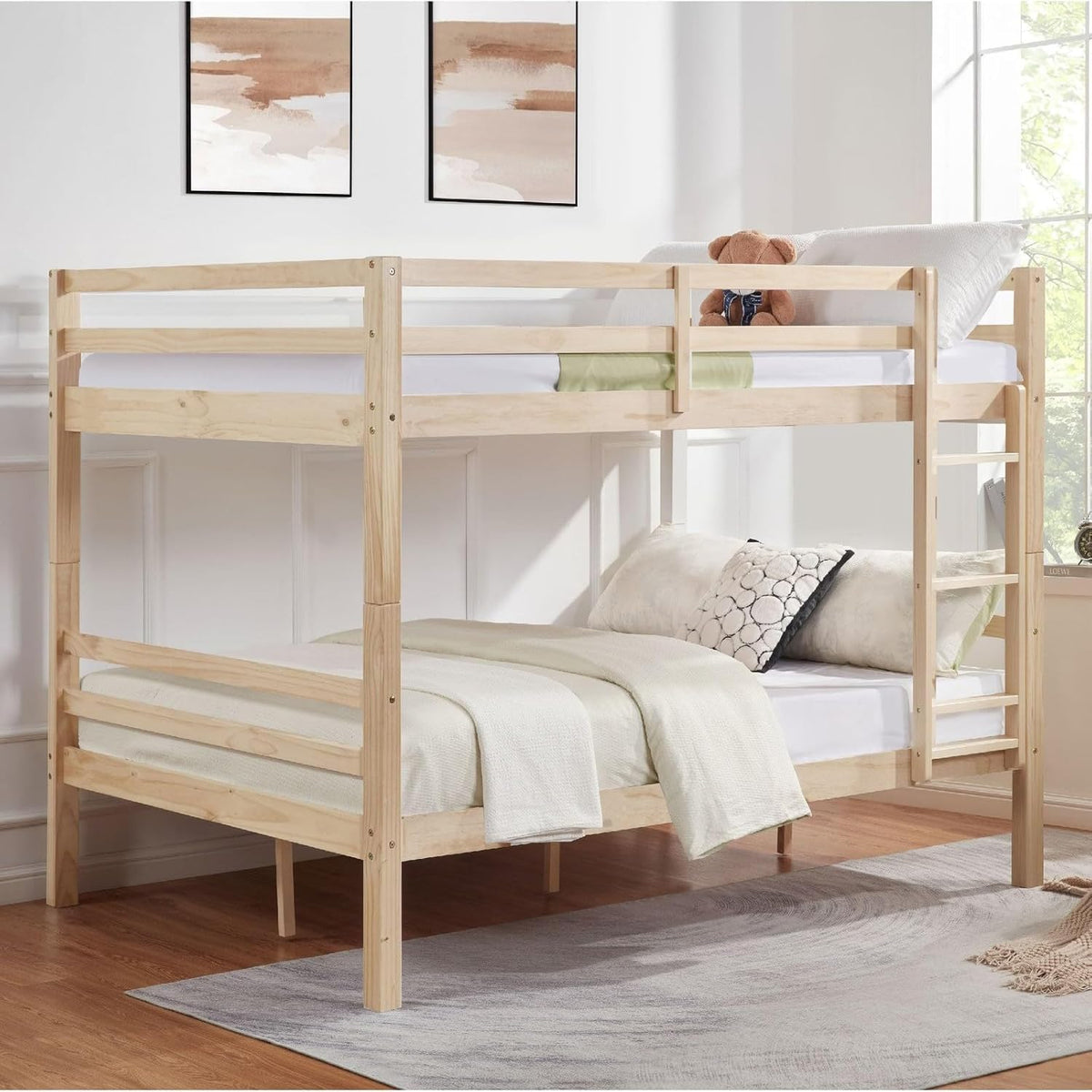 ya 28 10.13 baidi Wooden Bunk Bed Guardrail Ladder for Children Safe Reliable