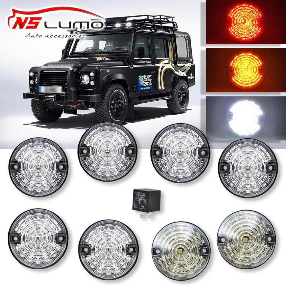 ya 7 8.24 baidi for Land Rover for Defender 90/110 Clear LED Upgrade Bulb Kit 73mm LED Style Light 