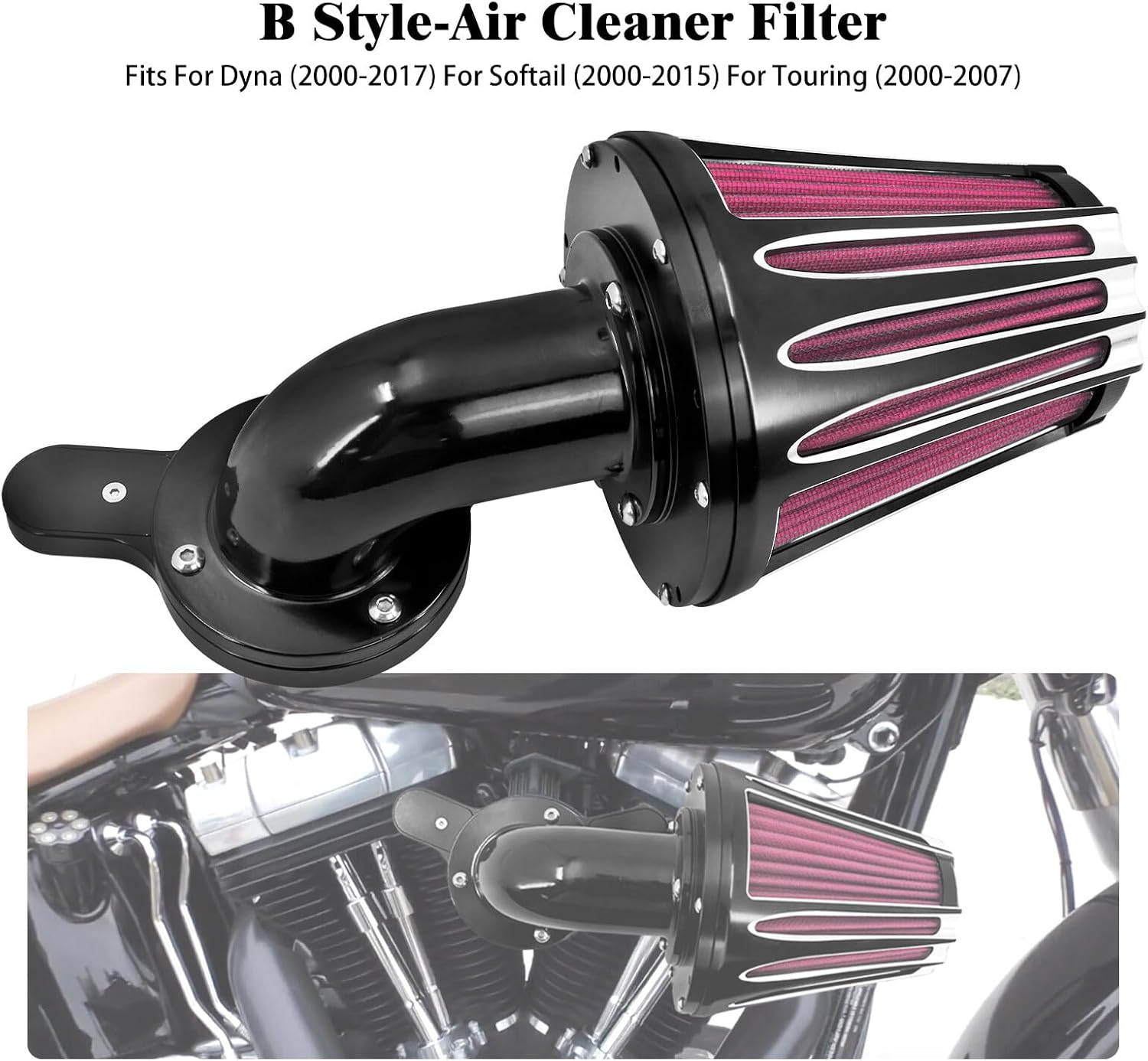 ya 8 8.24 baidi Cone Air Cleaner Filter Red Element for Harley Touring Road Electra Glide 00-07