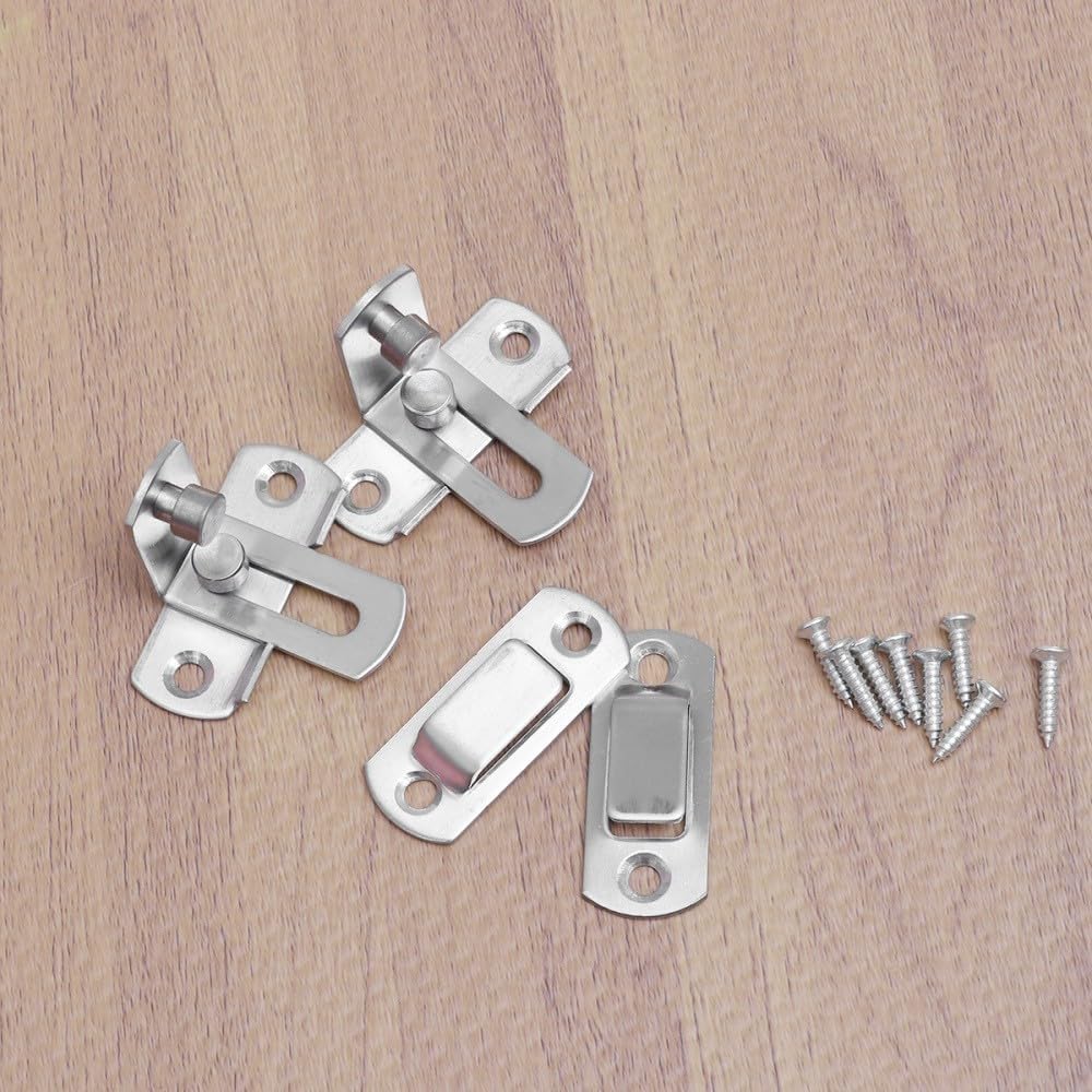 ya 26 10.21 baidi 2 Pcs 3 Inch Door Latch Bolt Stainless Steel 90 De Sliding Door Lock