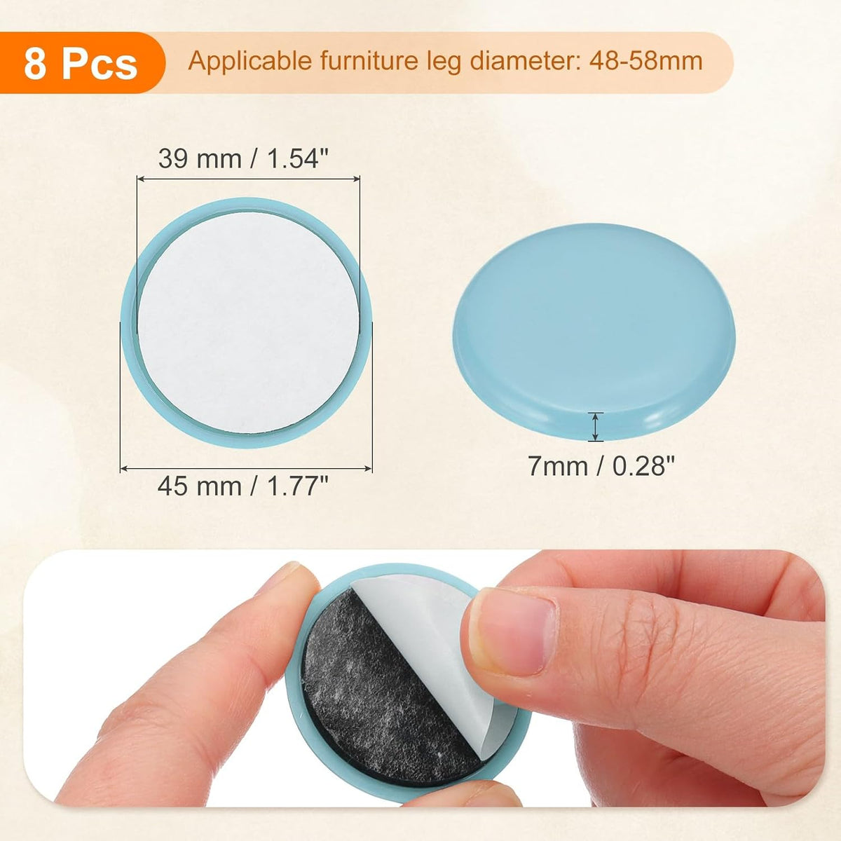 ya 26 10.21 baidi 1 1/2 Inch Furniture Sliders, 8pcs Furniture Movers Sliders Round Glider,Blue