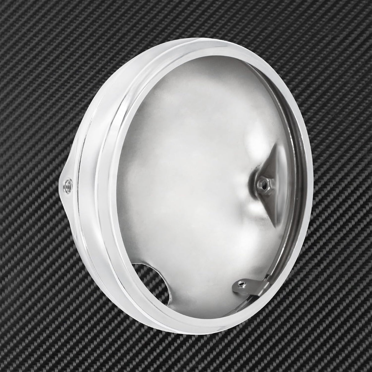 ya 6 8.14 7'' Chrome Headlight Housing Cover Light Bulb Bucket Shell Fit for Harley Dyna