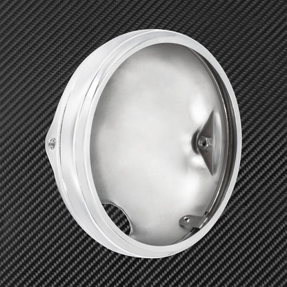ya 6 8.14 7'' Chrome Headlight Housing Cover Light Bulb Bucket Shell Fit for Harley Dyna