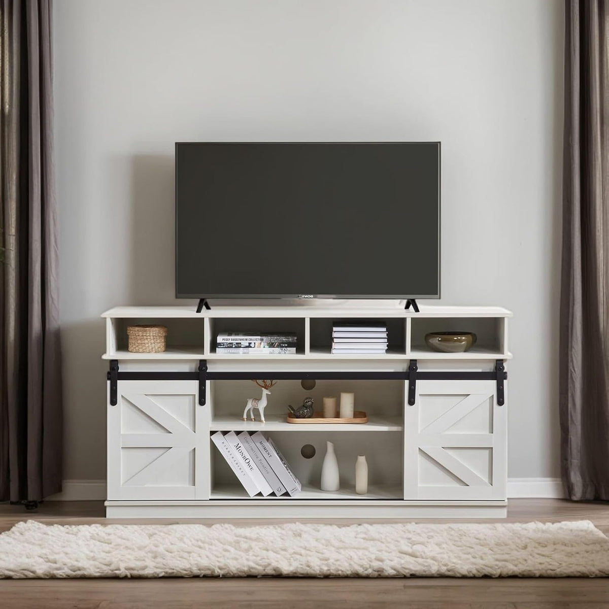 ya 28 10.13 baidi White TV Stand Storage Table Living Room Shelves For TVs Up To 65
