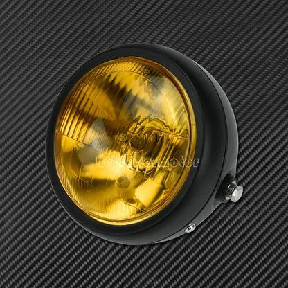 ya 6 8.24 baidi 6 Round Motorcycle Headlight Grill Amber Cover Fit for Harley Copper Cafe Racer