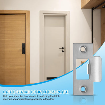 ya 26 10.21 baidi 4 Pcs Door Strike Plates T Cam Block Latch Strike Door Locks Plate Silver
