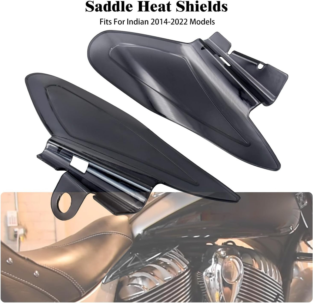 ya 4 8.10 Gary Reflective Saddle Heat Shields For Indian Chief Chieftain Roadmaster 14-22