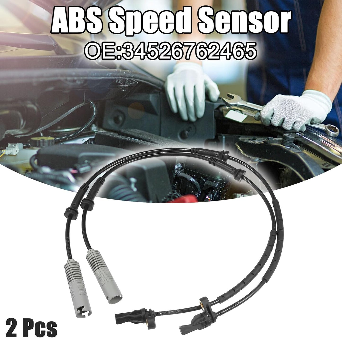ya 6 8.24 baidi 2 Pack Front Left Car ABS Sensor for BMW 325i 2001-2013 34526762465 