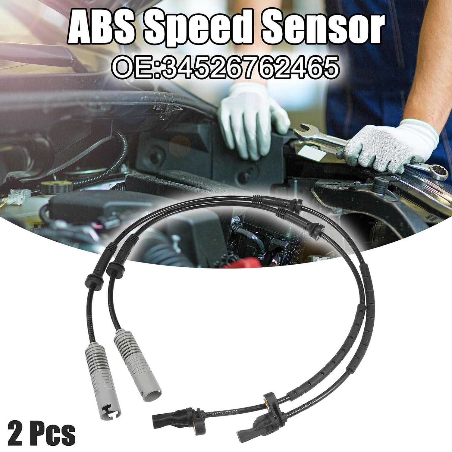 ya 6 8.24 baidi 2 Pack Front Left Car ABS Sensor for BMW 325i 2001-2013 34526762465 