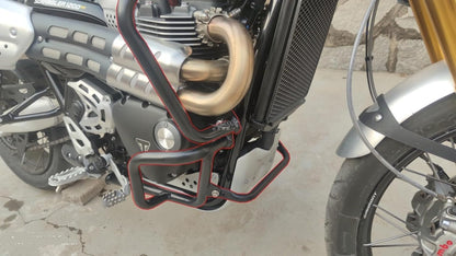 ya 13 9.15 baidi Engine Guard Crash Bar Lower Bumper for Triumph Sc for Ram bler 1200XE/XC Black