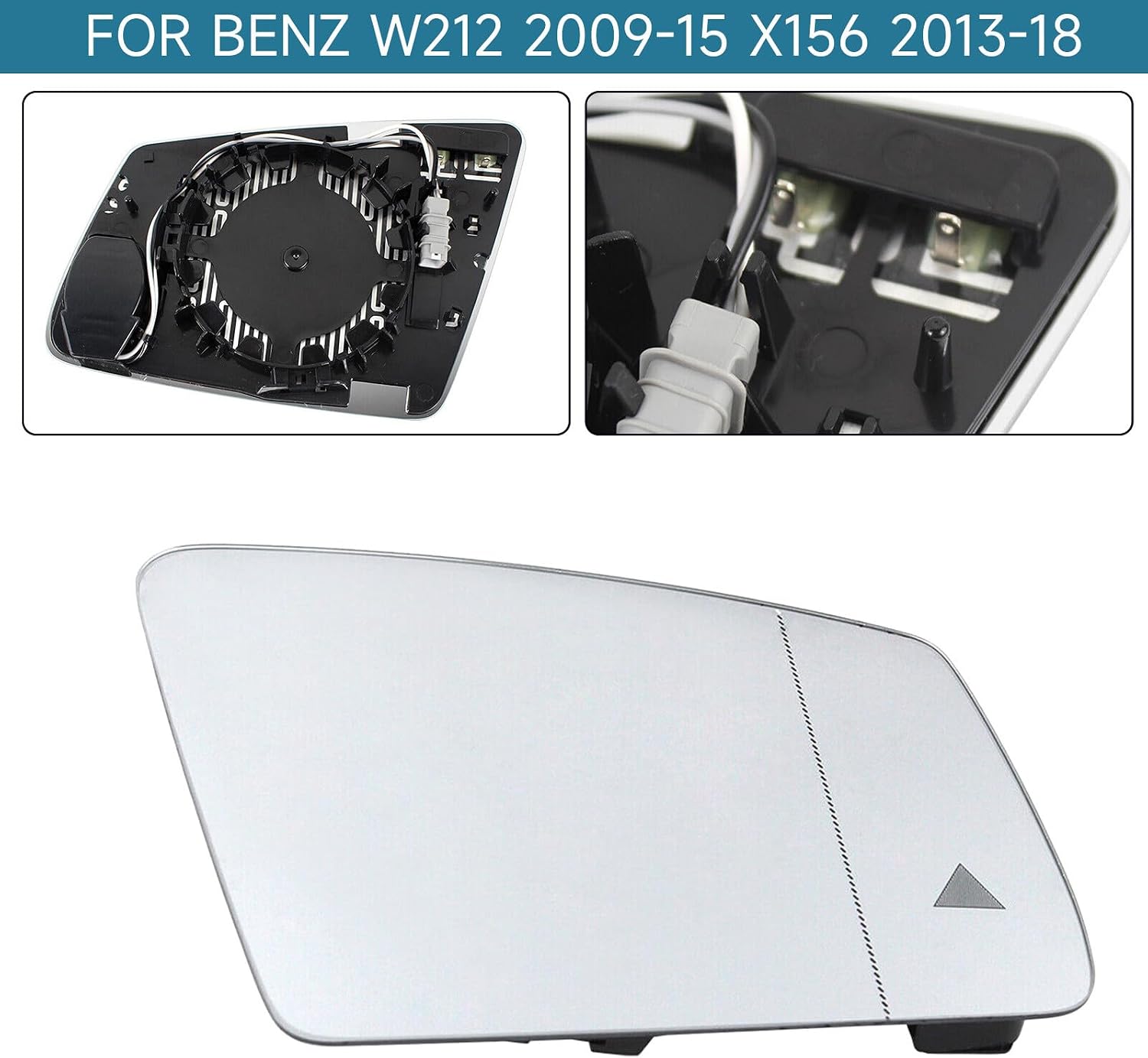 ya 2 8.15 Fit 2013-18 for Benz W212 2009-15 X156 Mirror Glass Passenger Side Heat W/Blind Spot