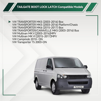 ya 11 9.14 baidiTailgate Boot Lock Latch Catch Mechanism for VW Transporter T5 T6 Multivan Mk5