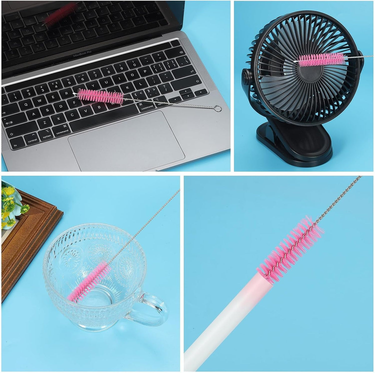 ya 26 10.21 baidi 5Pcs 10 x5/16 Drinking Straw Cleaning Brush Nylon Cleaning Bottle Brush Pink