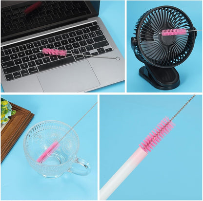 ya 26 10.21 baidi 5Pcs 10 x5/16 Drinking Straw Cleaning Brush Nylon Cleaning Bottle Brush Pink