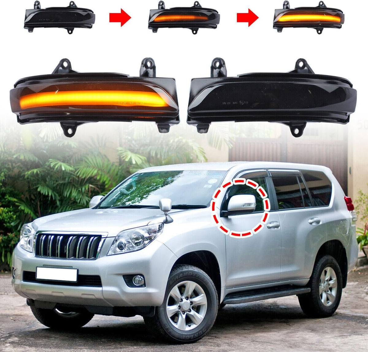 ya 4 8.10 for Land Cruiser Prado FJ150 10-2021 Sequential LED Turn Signal Light Mirror 2P