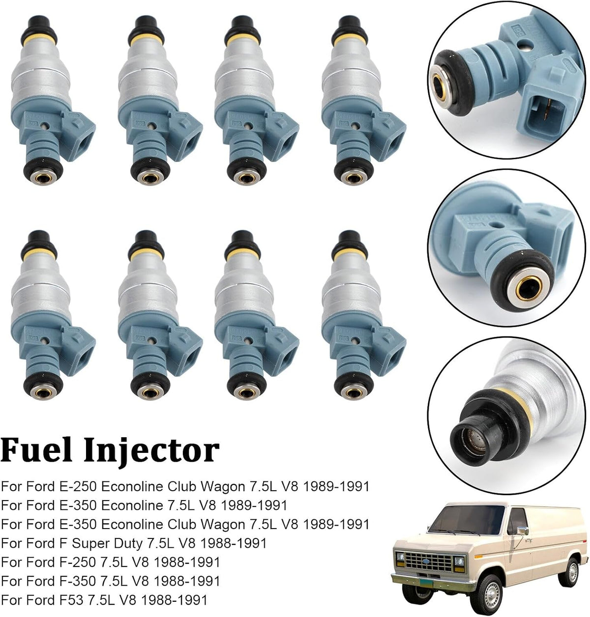 ya 14 9.20 zhengce 8PCS Fuel Injectors 0280150759 for E-250 E-350 7.5L V8 1988-1991 822-11120-1