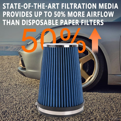ya 13 9.15 baidi Blue 6 152mm Inlet Truck Air Intake Cone Replacement Dry Air Filter 9 Tall