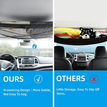 ya 2 8.15 for Volvo Car Ceiling Storage Bag Double-Layer Mesh Universal Cargo Net Travel