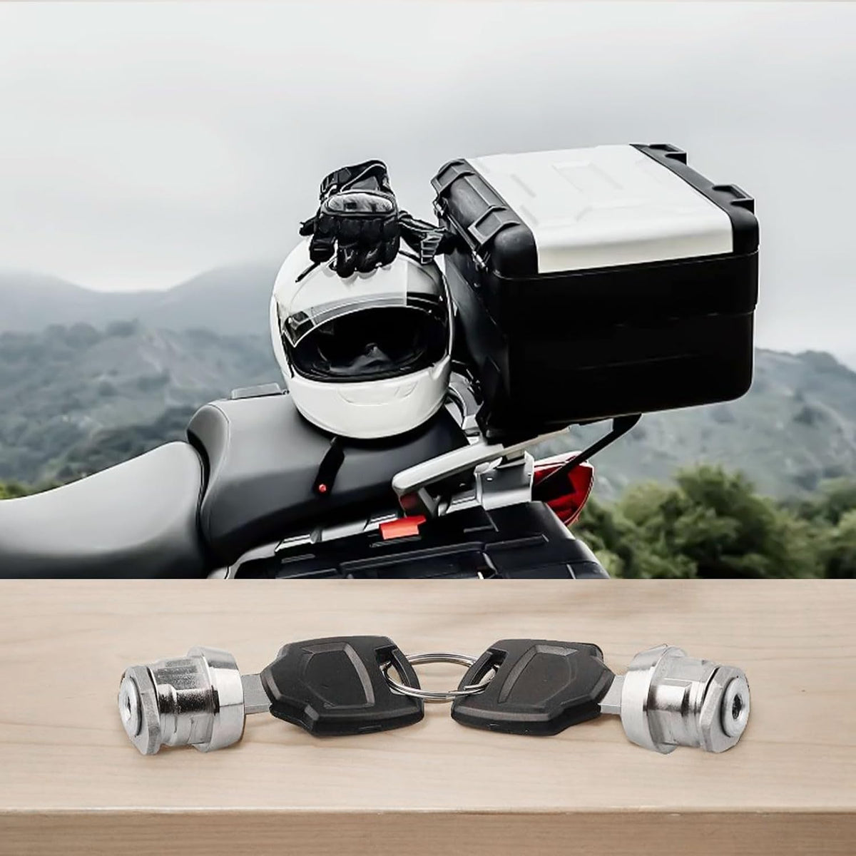 ya 26 10.21 baidi Tough Metal Construction Motorcycle Locking Accessory with Two Keys Available