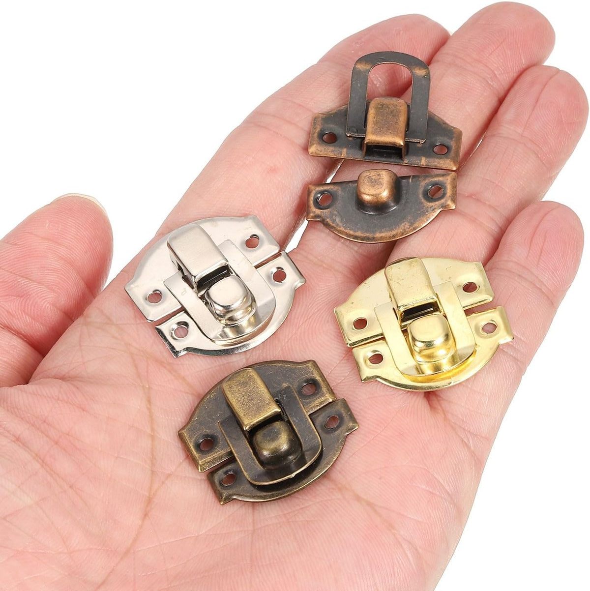 ya 26 10.21 baidi 2Set Retro Toggle Hasp Latch, Billed Iron Latch (27x28mm, Red Bronze)