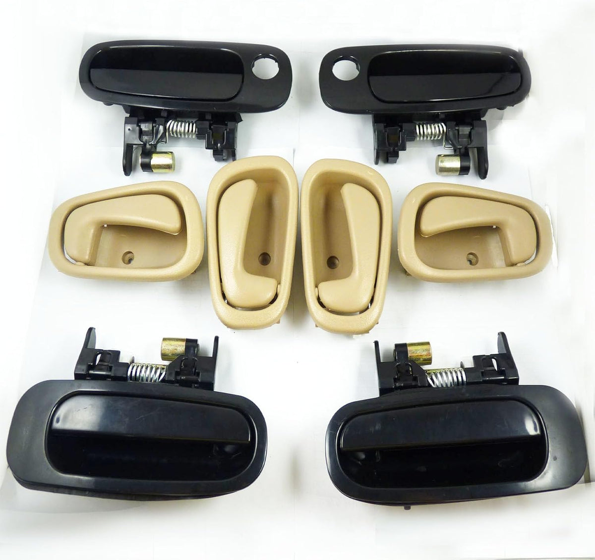 ya 10 9.16 baidi Suitable for Toyota for Corolla 1998-2003 Black Outdoor Beige Interior Door Handle New 8-Piece Set -