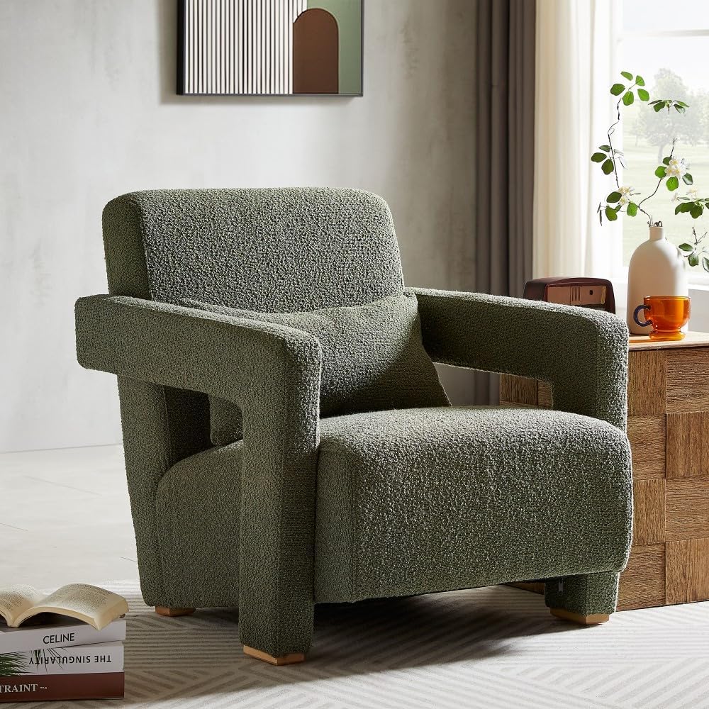 ya 28 10.13 baidi Green Set of 2 Accent Chairs - Armrests, Lumbar , Square Wooden Legs