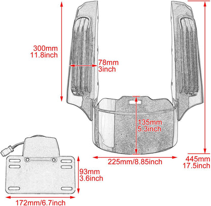 ya 23 10.7 baidi Fascia LED rear fender lights suitable for Harley Touring Electra Road Glide King 14+-