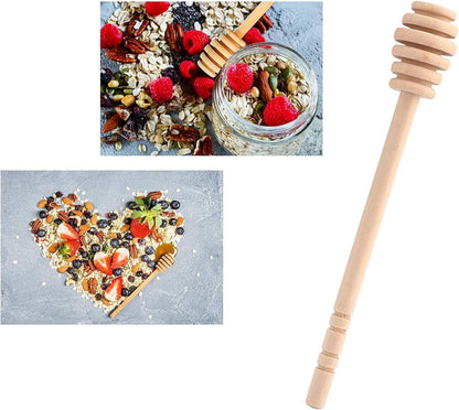 ya 14 9.20 baidi 4 Pieces (6.3 inches) Wooden Honey Stirrer Honey Doo Stick Honey Comb Stick-1