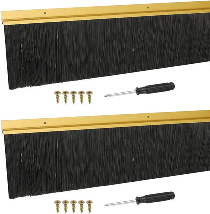ya 26 10.21 baidi Door Sweep Brush Sweeps 2.4 Black PP Brush 39L x 3.3W -H-Shape(2 Pcs, Gold)