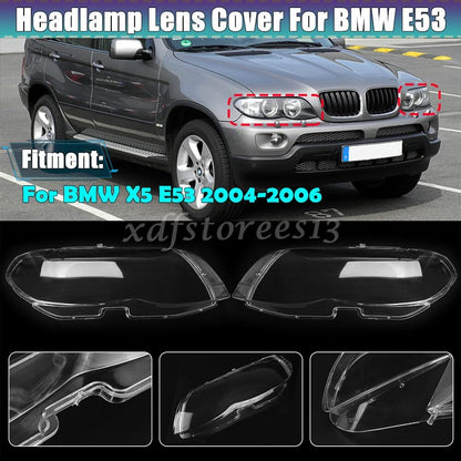 ya 6 8.24 baidi Left&Right Headlamp Headlight Cover Lens Plastic Shell for BMW for X5 E53 2004-2006