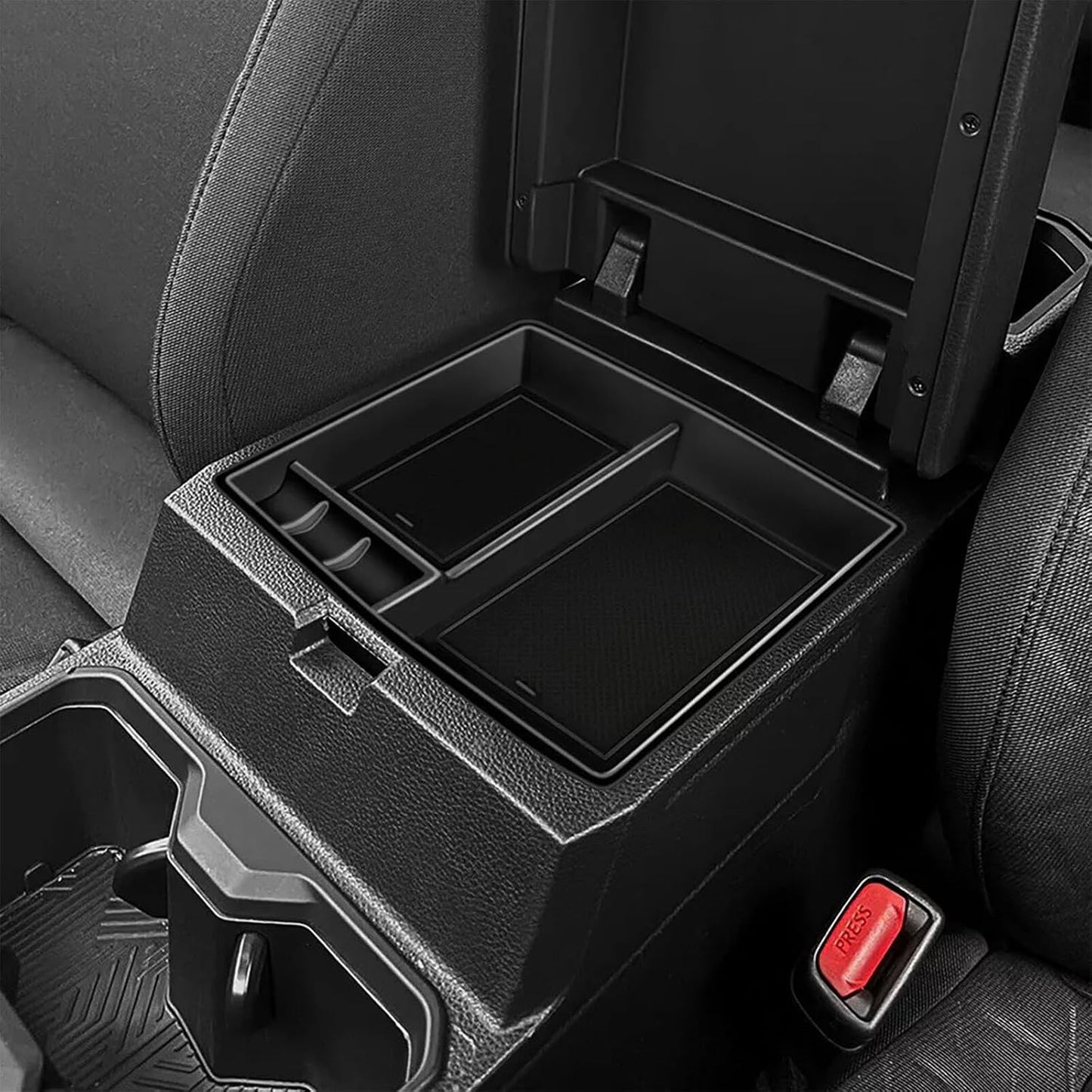 ya 5 8.10 Car Center Armrest Storage Tray Organizer Black for Toyota Tacoma 2024 UP