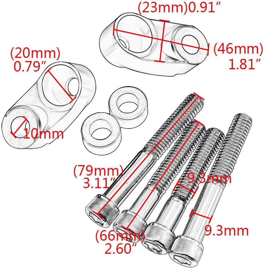 ya 2 8.15 39-49mm Front Turn Signal Bracket Relocation Kit for Harley Softail Dyna XL 883