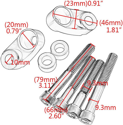 ya 2 8.15 39-49mm Front Turn Signal Bracket Relocation Kit for Harley Softail Dyna XL 883