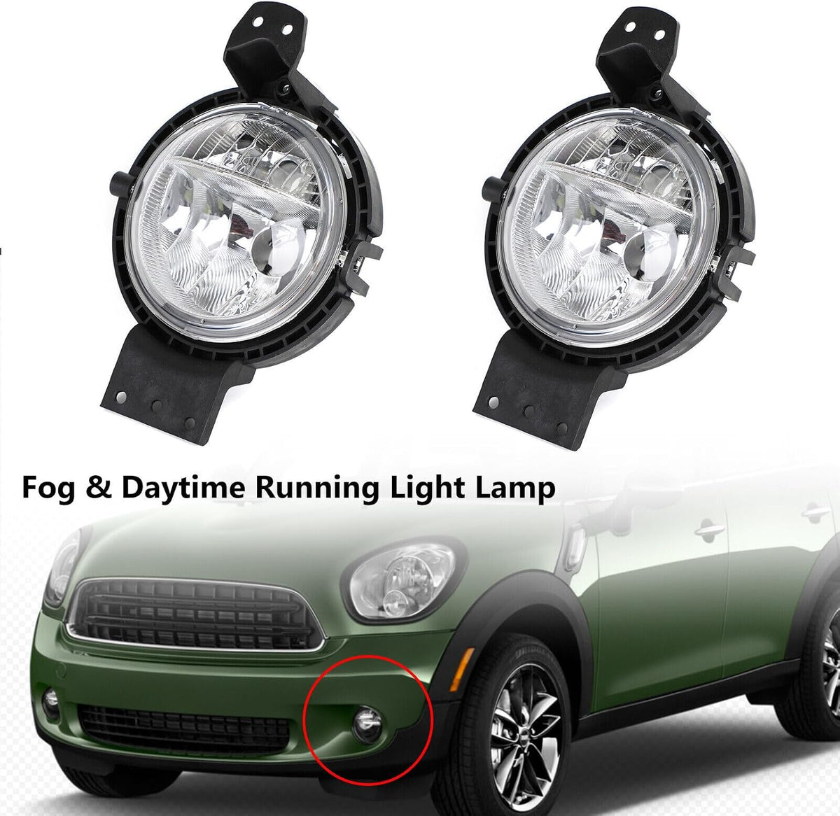 ya 10 9.16 zhengce Fog Light For 2011-2014 Mini Cooper Countryman R60 Set of 2 Front Left and