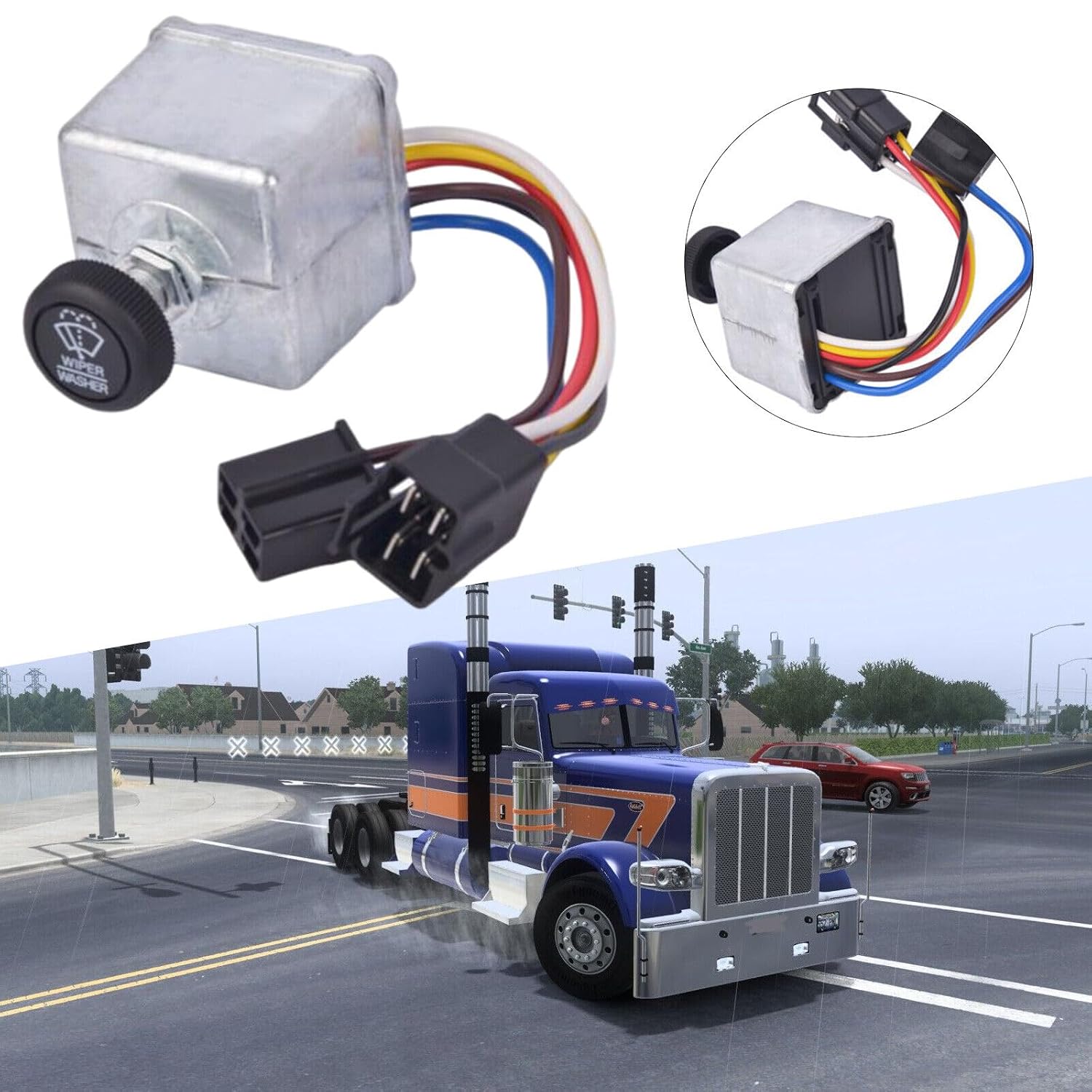 ya 6 8.14 6-Wire Wipe Switch for Peterbilt 300 Series 75600-26 577.75633 Kit at