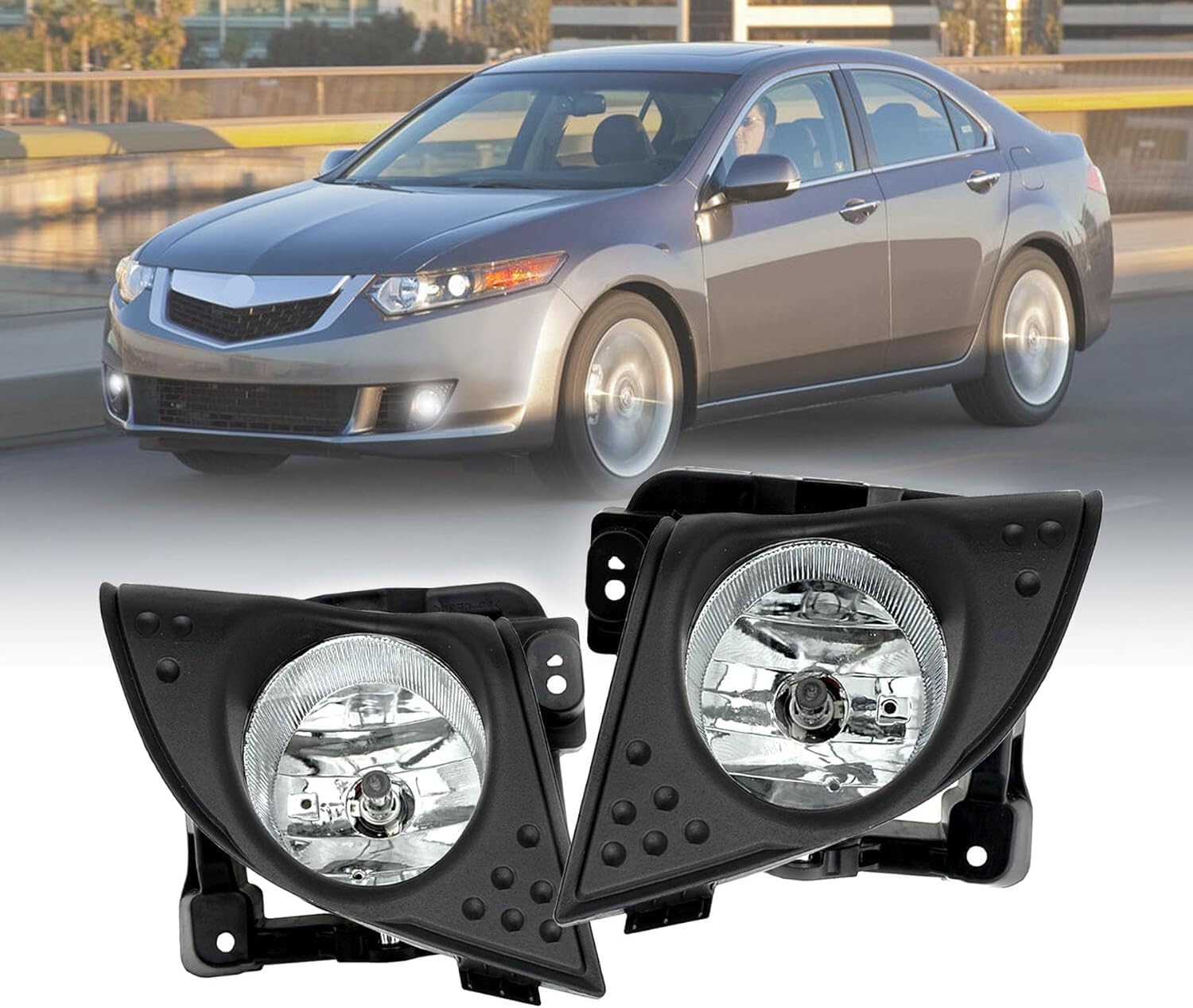 ya 7 8.24 baidi 4X for Acura TSX Left+Right Front Bumper Fog Driving Light Lamp w/Cover 09-10