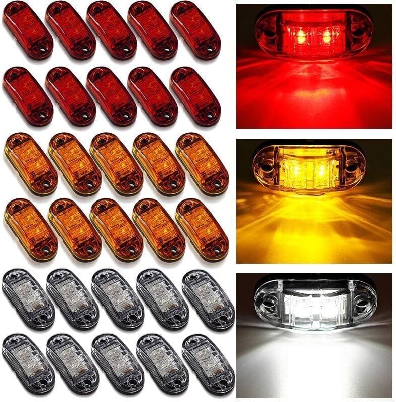 ya 4 8.14 10x LED Side Marker Rv Truck Trailer Van Clearance Lights 12-24v 