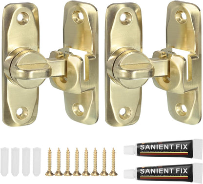ya 26 10.21 baidi 90/180¡ãBarn Door Lock, 2 Set Zinc Alloy Flip Sliding Door Latches, Gold