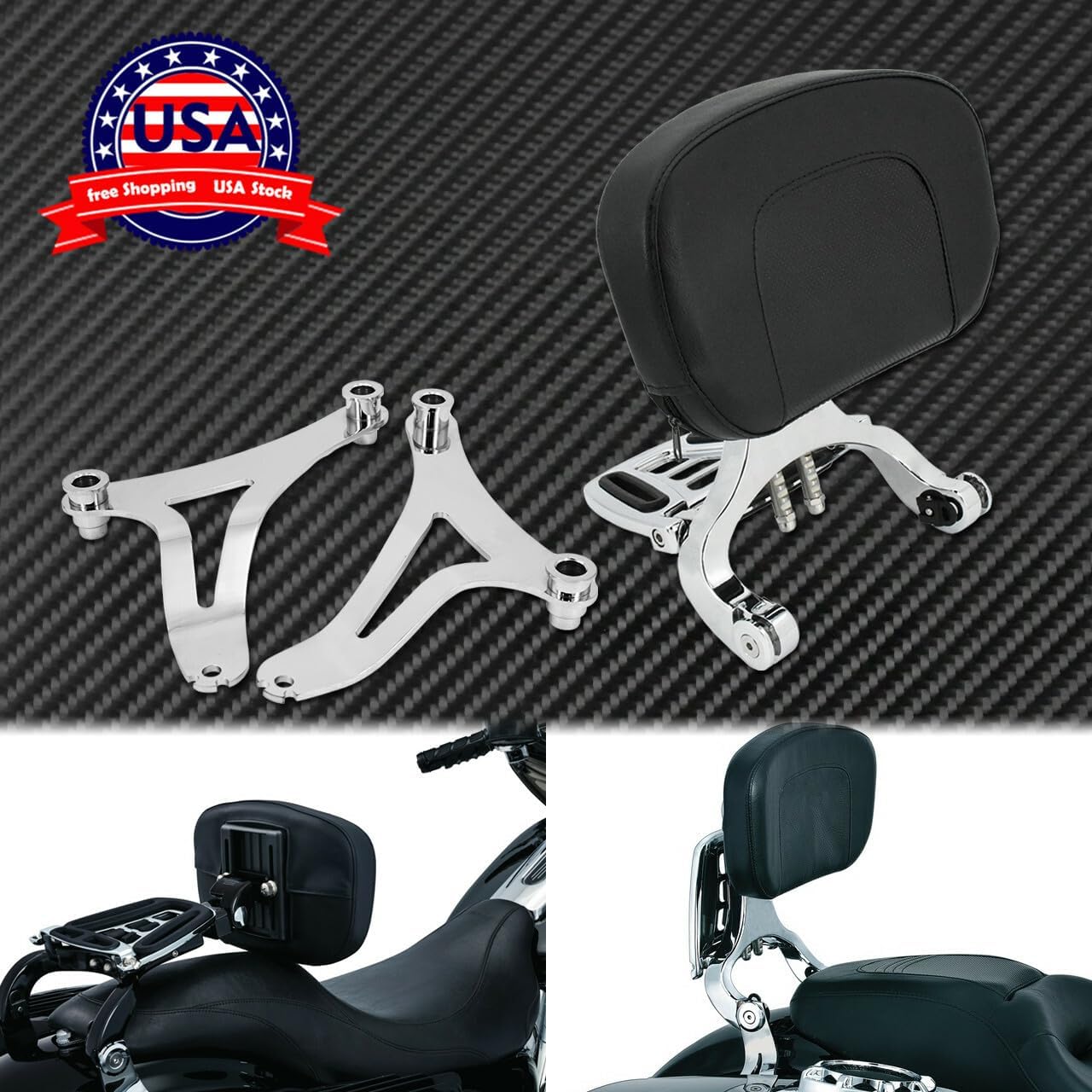 ya 6 8.24 baidi Multi-Purpose Driver & Passenger Backrest Fit For Indian Hard Bag Chieftain 14