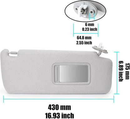 ya 11 9.14 baidi1X 74310-35A91-B1 Right Driver Side Gray Sun Visor for Toyota Prado 2010-2023 AU