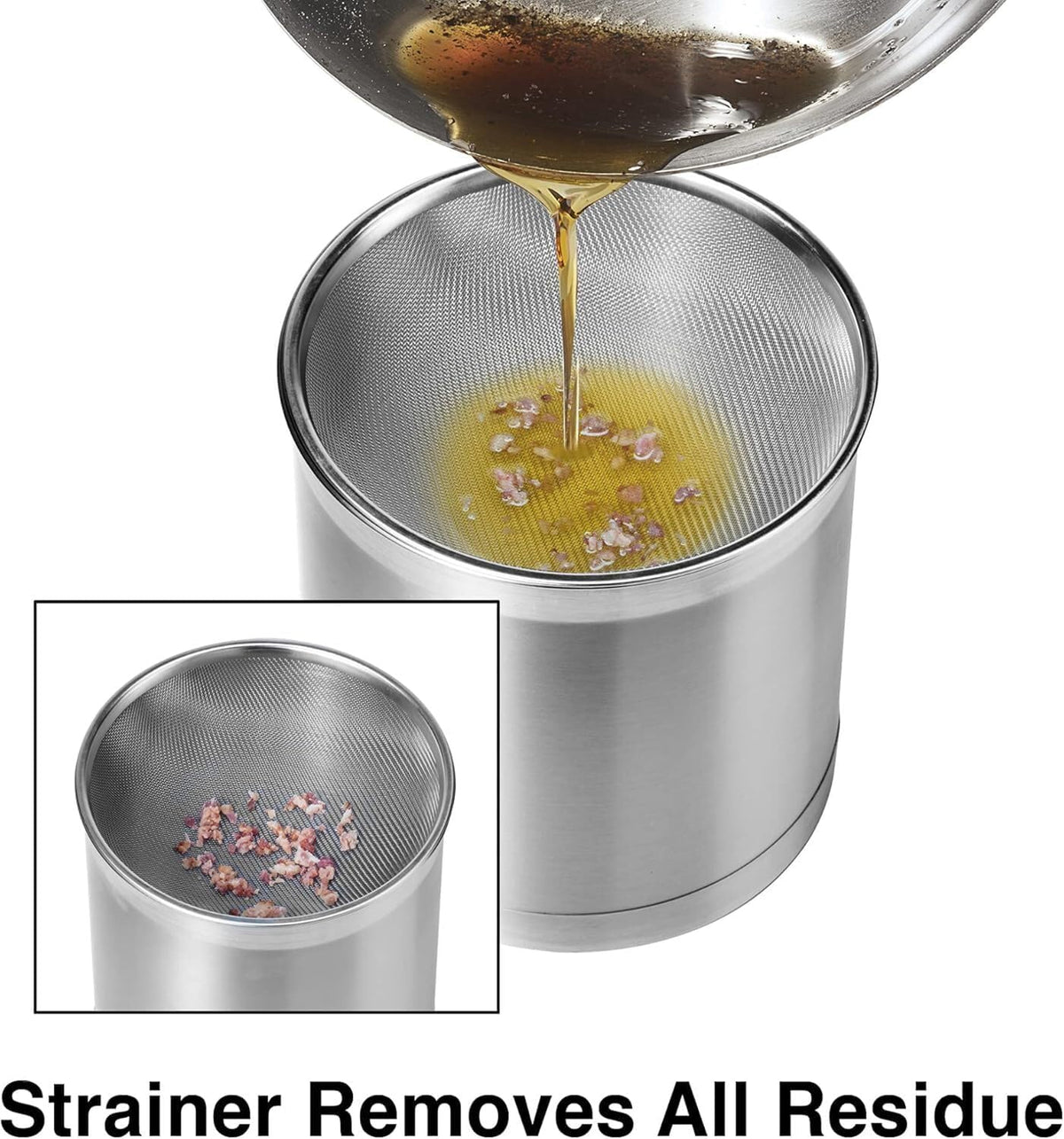 ya 14 9.20 baidi Stainless steel grease container with removable strainer and sealing lid.-1