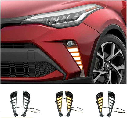 ya 4 8.8 Car LED Front Fog Light + Daytime Running Light DRL For 2020-2021 for Toyota C-HR CHR