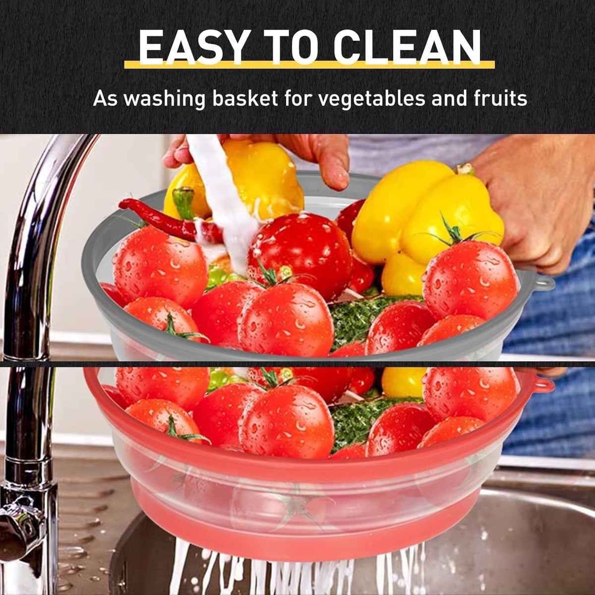 ya 14 9.20 baidi 2 Pcs Foldable Microwave Splash Cover, Plate & Bowl Splash Guard,Fruit Strainer-1