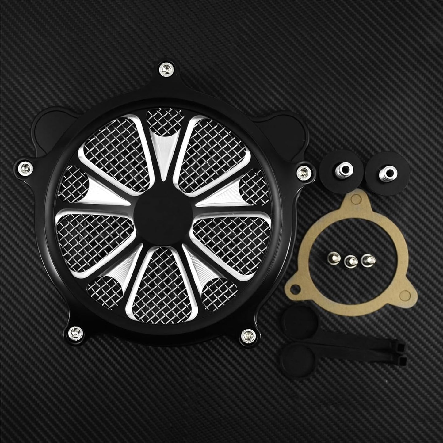 ya 5 8.10 Contrast Cut Air Cleaner Gray Intake Filter Fit for Harley Touring 08-16 Softail